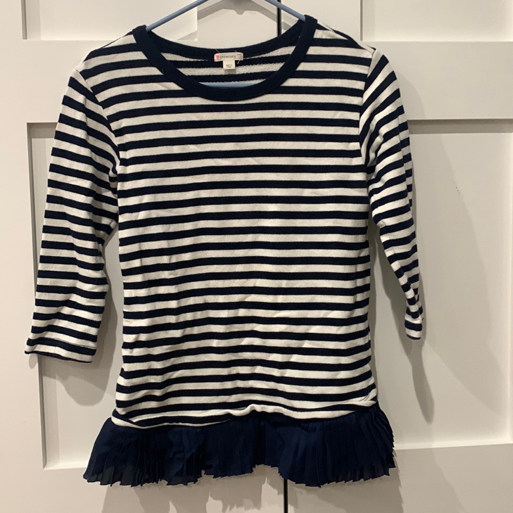 Crewcuts by J Crew girl size 14 stripe 3 quarter sleeve sweater